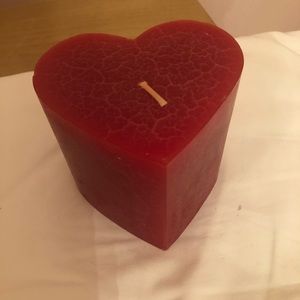 Vintage Longaberger Heart Pillar Candle Valentines Love Candle NEW In Box Rare.